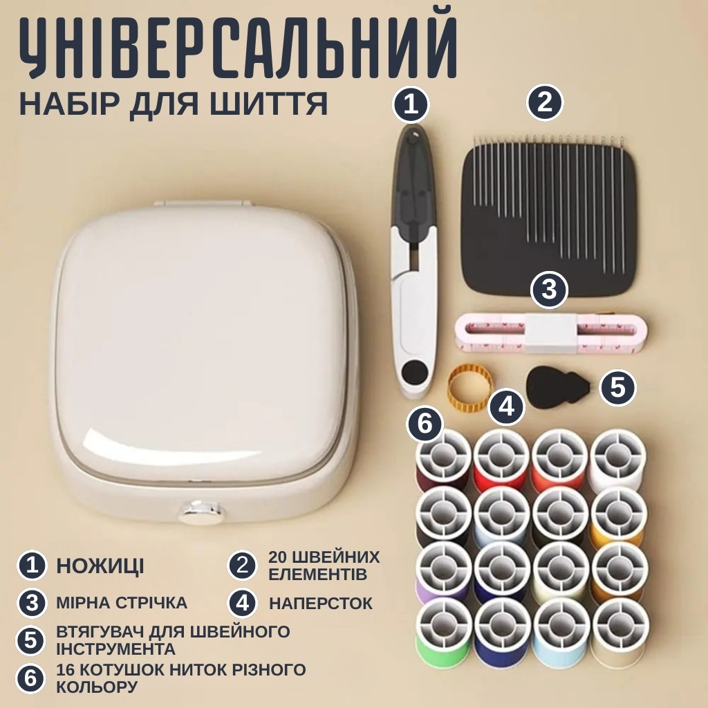 Зручний набір швейного приладдя